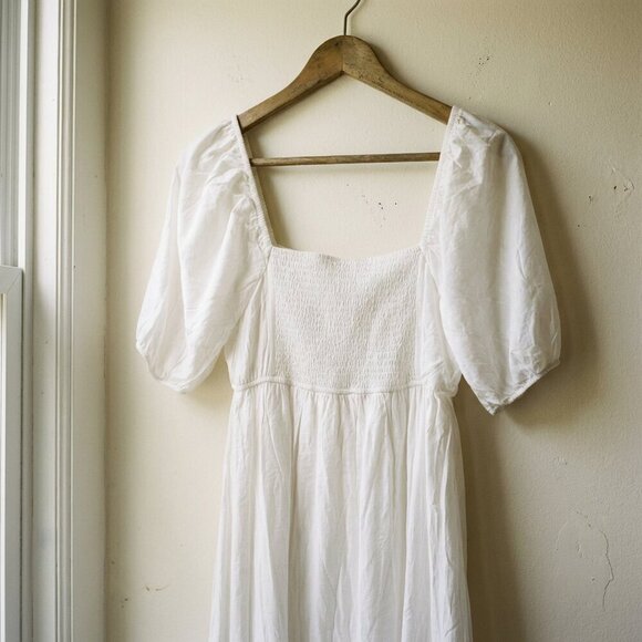 NWT By The River White Flowy Midi Dress | Spring Picnic Boho Cottagecore M - Picture 7 of 9